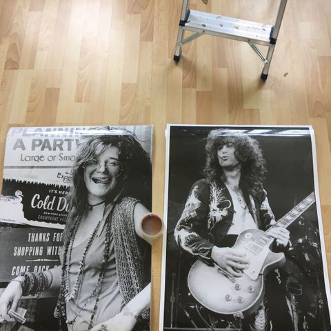 Janis Joplin og Jimmi Page laminert plakat 85x60