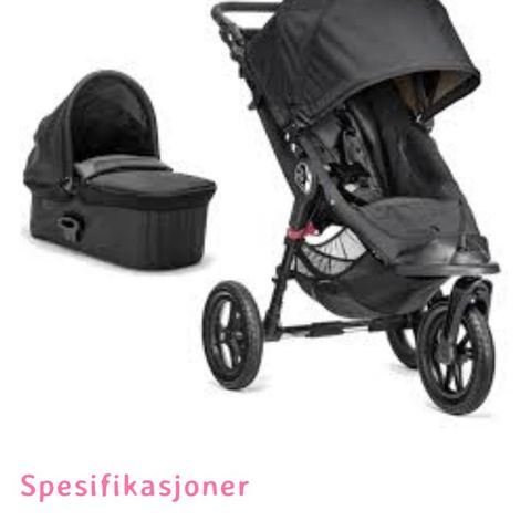 Barnevogn: Baby Jogger City Elite, vognbag, myggnett og solskjerm