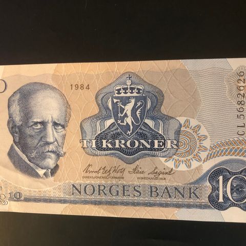 10 kr seddel 1984, serie CL  (340 T)