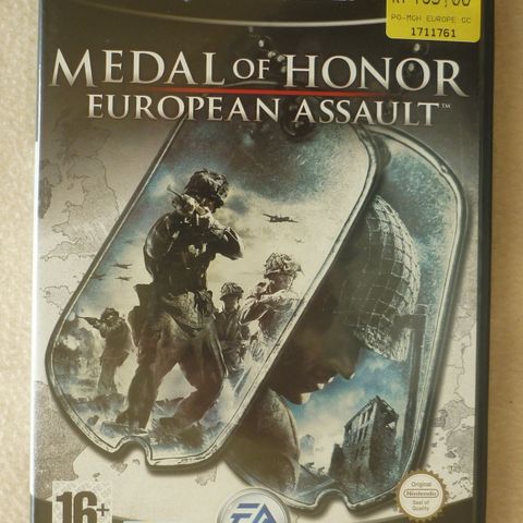 Nintendo GameCube - Medal of Honor, European Assault m/ bruker manual.