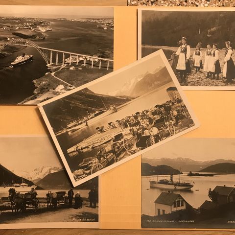 BDS Bergenske Leda Øie Nordheimsund Hardanger - 5 postkort