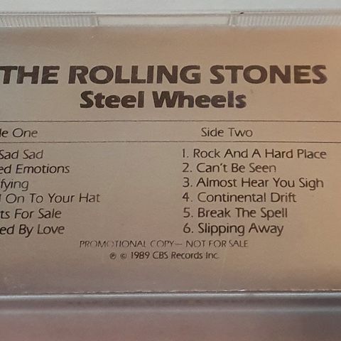 Rolling Stones - Steel Wheels - Kassett - Advance Promo Sjelden