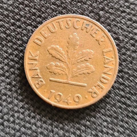 Mynter: 1 Pfennig 1949 D