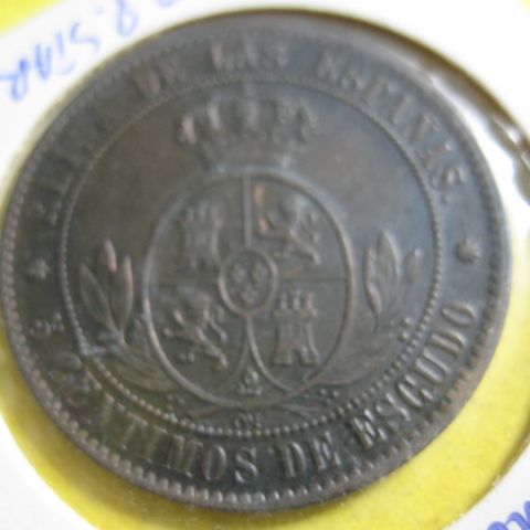 5 Centimos Spania 1868  8 P star