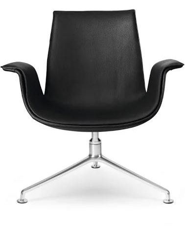 2 Stk, FK Lounge Chair - Sort Skinn - Tulip Stol