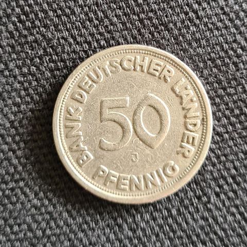 Mynter: 50 Pfennig 1949 J