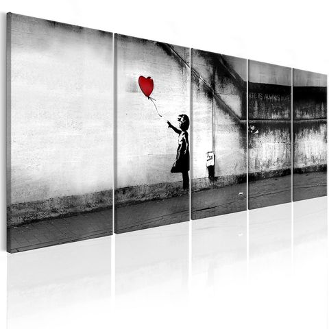 Street art Lerretbilde  Bansky  "Runaway balloon" -There is always hope