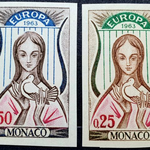 Monaco imperforerer 1963 postfrisk verdi kr. 700,-