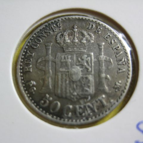 50 C Spania 1892 sølv