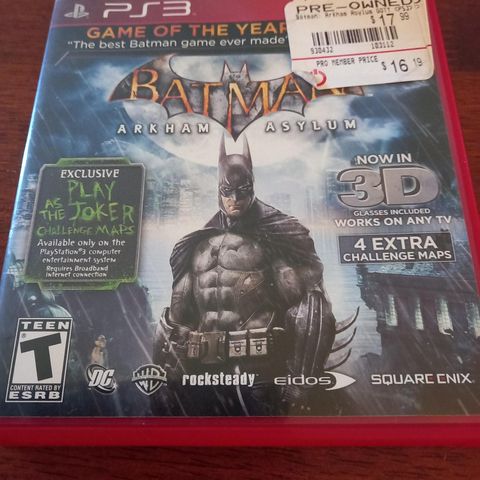 PS3 Spill: Batman: Arkham asylum. Game of the year edition