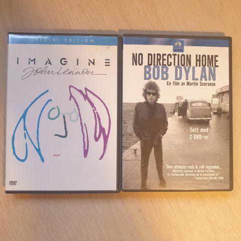 Musikk dokumentar (John Lennon, Bob Dylan) på DVD selges