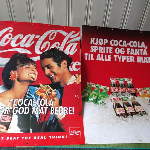 2stk Coca cola plakater.