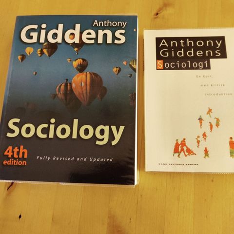 SOSIOLOGI. Anthony Giddens -  2 bøker