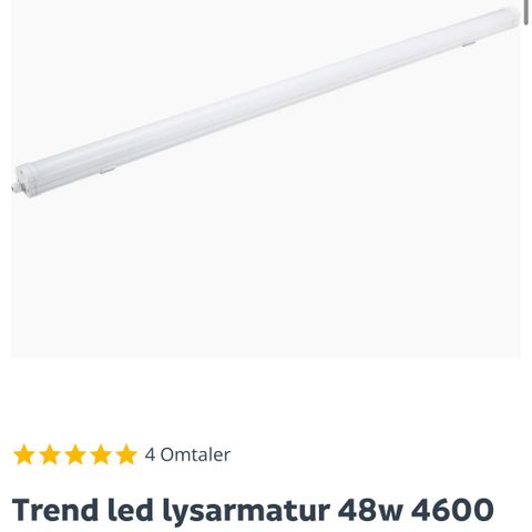 Trend led lysarmatur 48w 4600 lumen ip65 (5 stykk)