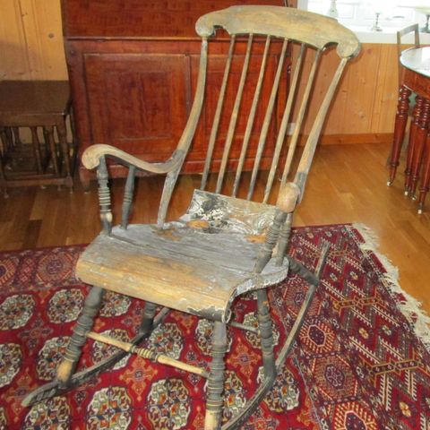 Gyngestol. Original Boston stol fra ca. 1880. Fantastisk fin.