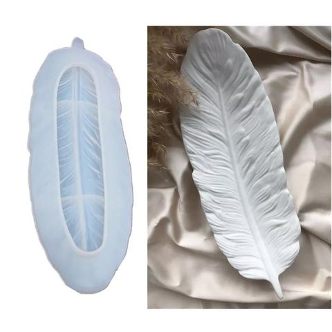 SILIKONFORM Long Feather Tray Clay Silicone Mold DIY Craft Jewelry Storage