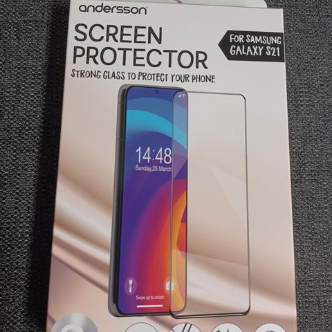 Nytt glassbeskyttelse fra Andersson til Samsung Galaxy S21-høy kvalitet