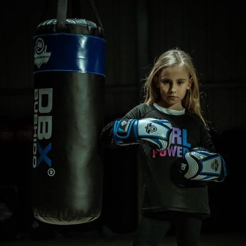 Profesjonell boksesekk for barn 15 kg blå Bushido 80cm x 30cm