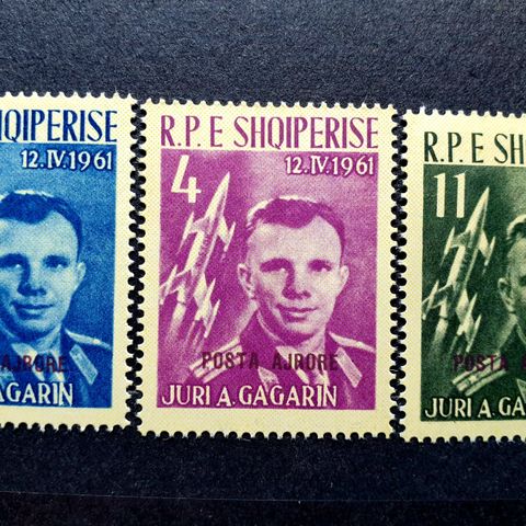 Luftpost 1962 Sovjetisk romprogram 3 frimerker verdi kr. 1100,-