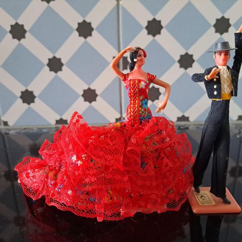 Retro flamenco dansere souvenirer, Marin Chiclana