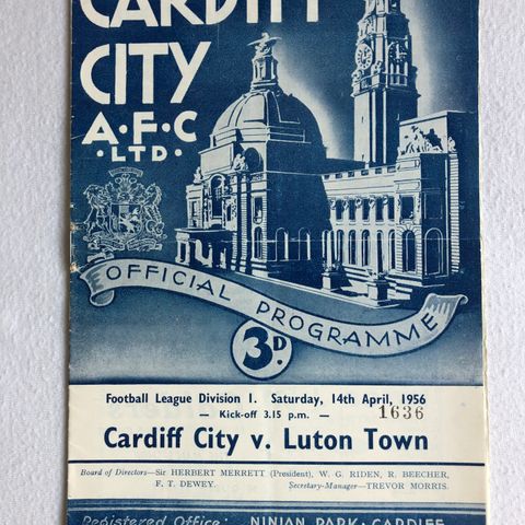 Program  Cardiff - Luton 1956