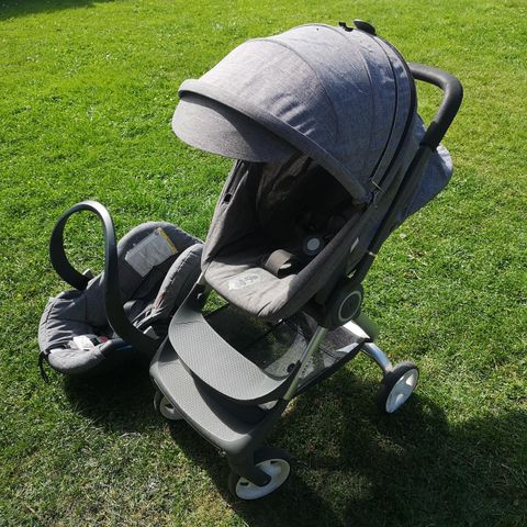 Stokke scoot - barnevogn + bilsete, brukt lite til 1 barn