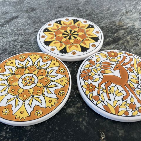 3 Engelske keramikk coasters