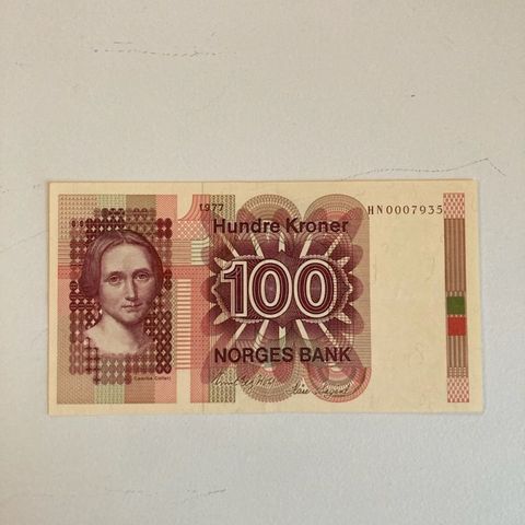 100 kr. seddel 1977 HN