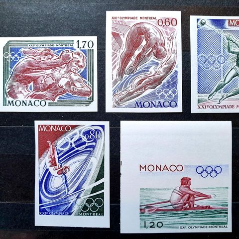 Monaco imperf 1976 MNH 5 stk. Yvert €70.00