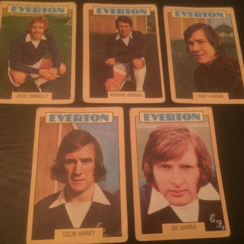 Everton - 5 stk A&BC 1973 fotballkort