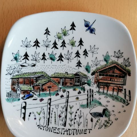 Rygnestadtunet souvenir-skål fra Stavangerflint