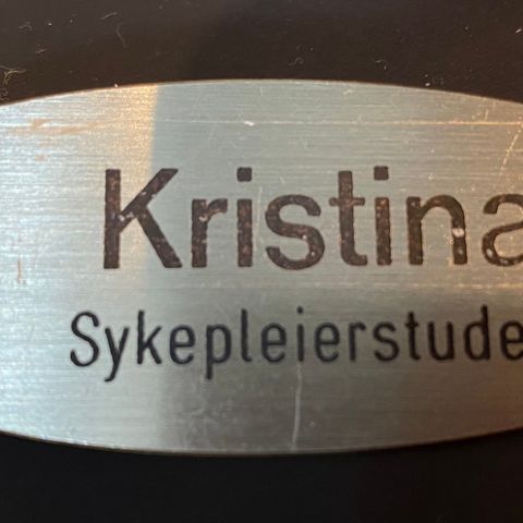 Skilt til sykepleierstudent ved navn Kristina