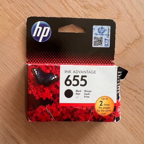 HP 655 svart blekk for printer