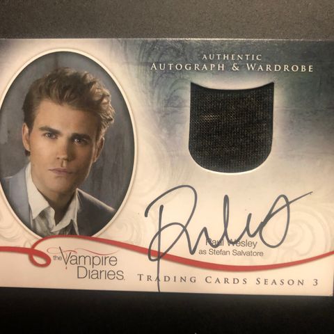 The Vampire Diaries - Paul Wesley  Autograf og RELICS Card