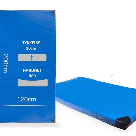 Gymnastikkmadrass forsterket gymnastikk matte for trening Blå 10cm R60