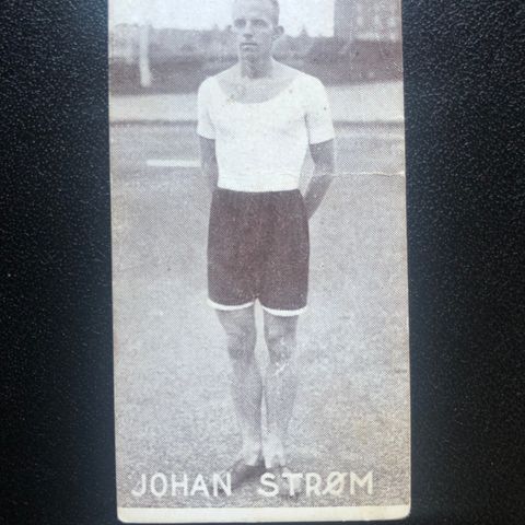 Johan Strøm A.K.K 110 meter hekk friidrett sigarettkort 1930 Tiedemanns Tobak