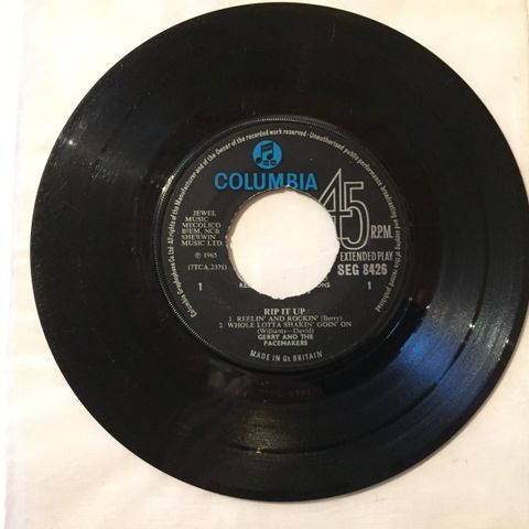 GERRY AND THE PACEMAKERS / RIP IT UP - 4 SPORS EP VINYL SINGLE