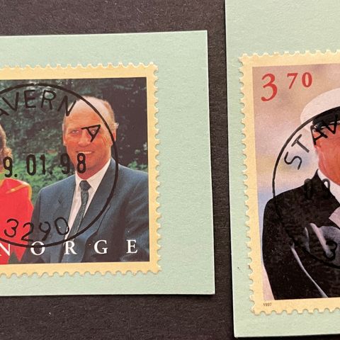 Norge LUX 1997: NK 1293-94, Kongeparet 60 år , lux stemplet