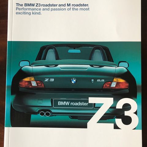 Bilbrosjyre BMW Z3 Roadster and M Roadster.