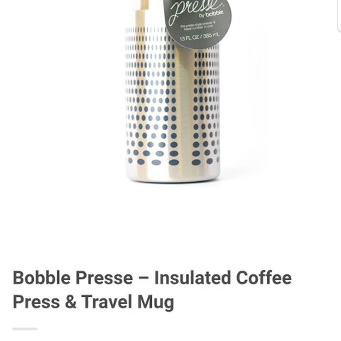 Bobble coffee press (portabel presskanne)