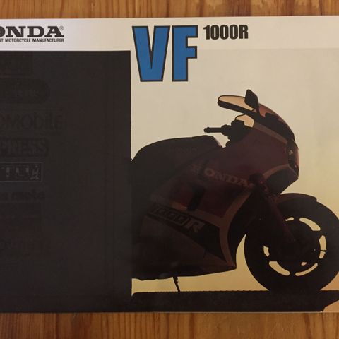 Honda VF1000R Brosjyre Orginal Ny