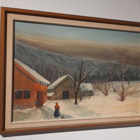 Herman Gjesdal (Viksnes,1886-),"Vinteridyll, 1905" og "Fjordlandskap, 1905"