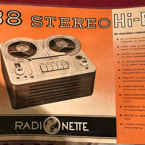 Radionette båndopptager B 8 Stereo