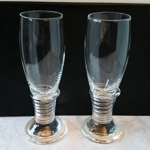 2 Hadeland hvitvinsglass - "Spiral"