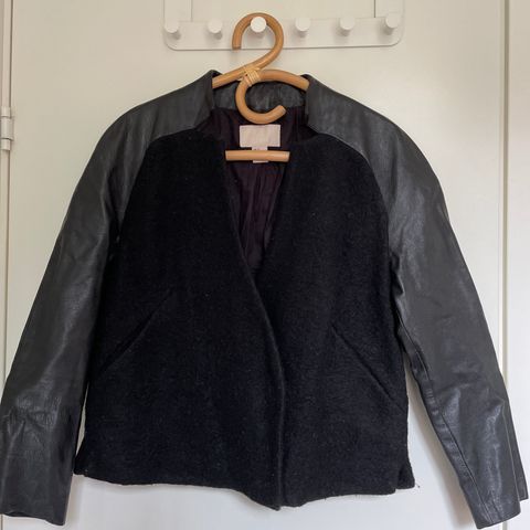 Kort jakke i skinn og ull H&M Trend