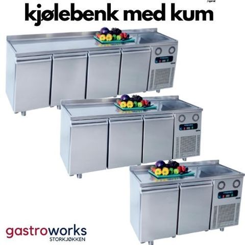 Kjølebenk med kum-2/3/4 dører fra Gastroworks