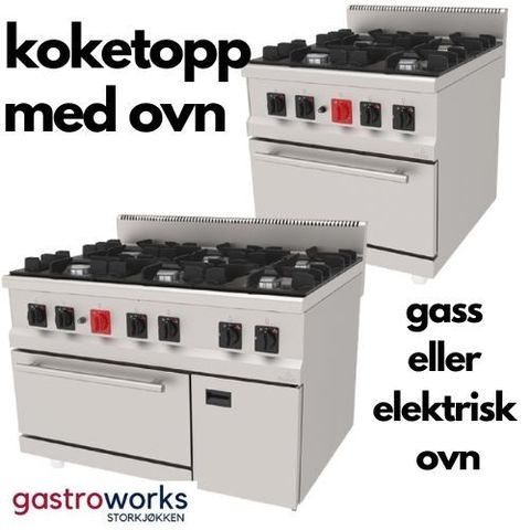 Gass Koketopp med Ovn - Atalay 900SERIE fra Gastroworks
