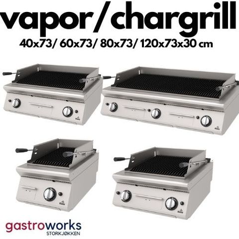 Kraftig proff gass Vaporgrill/Chargrill - Atalay 40-60-80-120cm fra Gastroworks