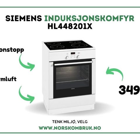 Siemens Induksjonskomfyr HL448201X | 2 år garanti | Norsk Ombruk