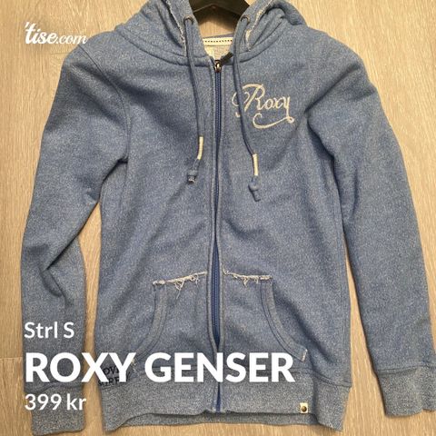 Roxy blå genser, fint brukt str S